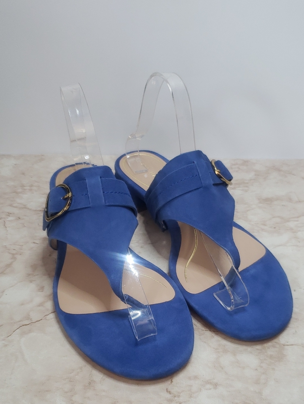Cole Haan Blue Suede Women's Low Heel Sandals Size 9 - Picture 2 of 7